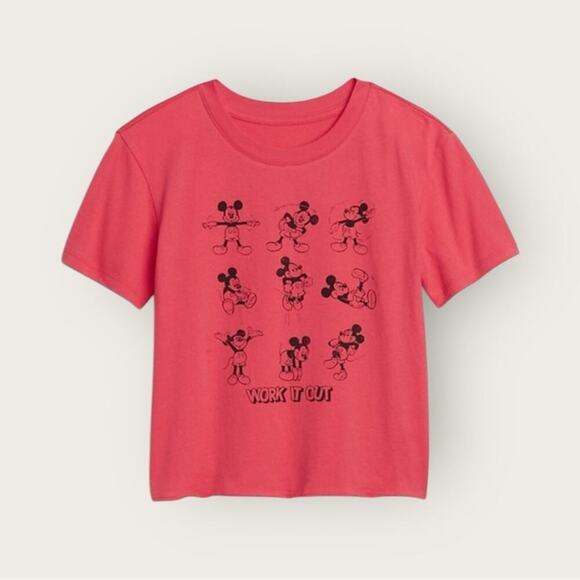 Gap Kids | Disney Mickey Mouse "Work It Out" Graphic Tee | Red | (M 8-9Y) - Picture 1 of 11